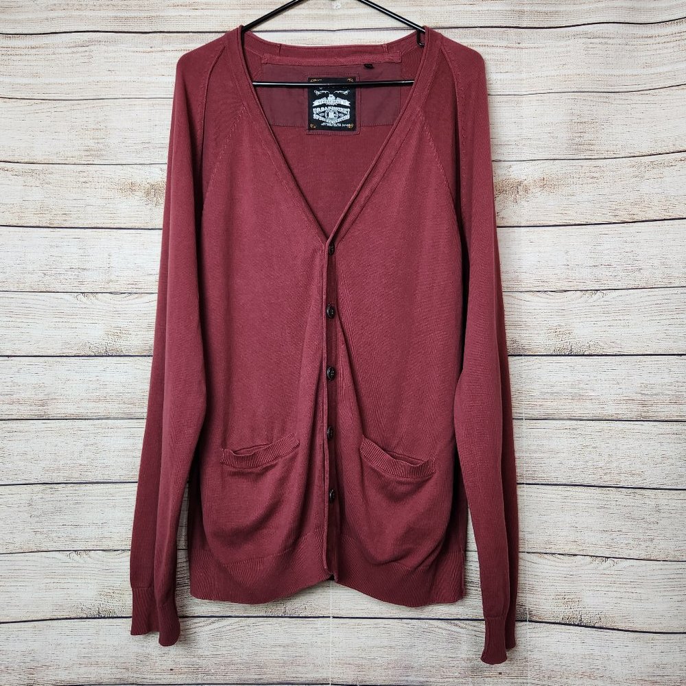 Angelo Litrico Urban District Men's Button Cardigan Pockets Sweater Preppy XL